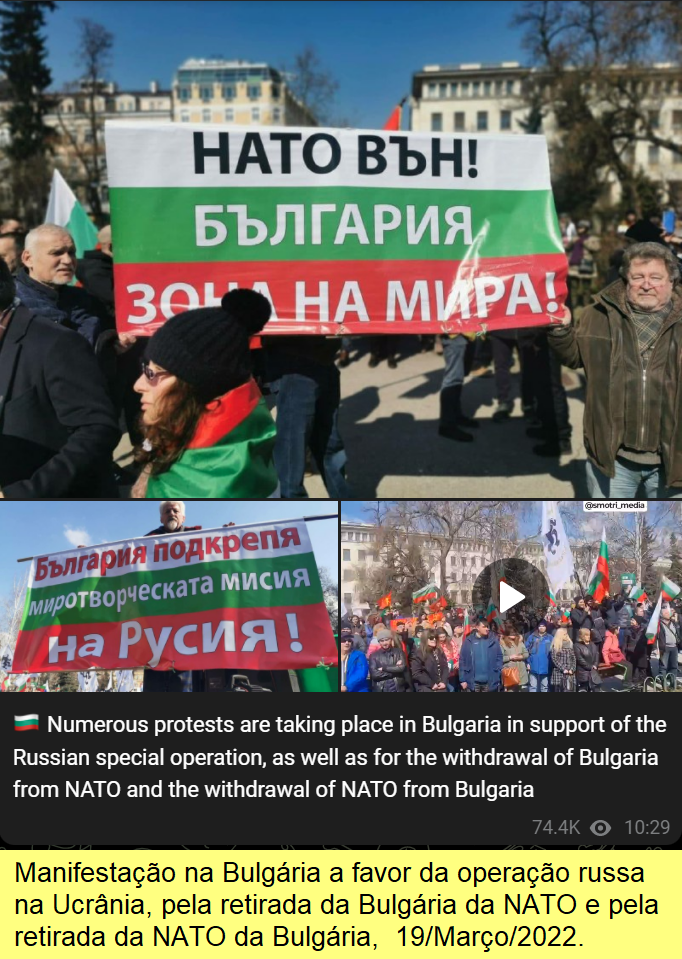 Manifestação na Bulgária de apoio à operação russa.