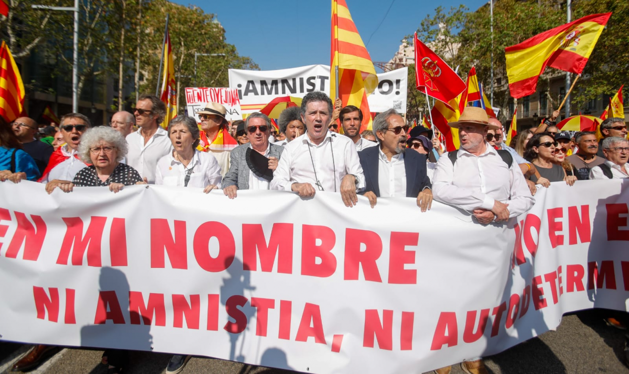 Os partidos da direita e da extrema direita espanhola foram os principais suportes da manifestação, com a presença dos seus principais líderes