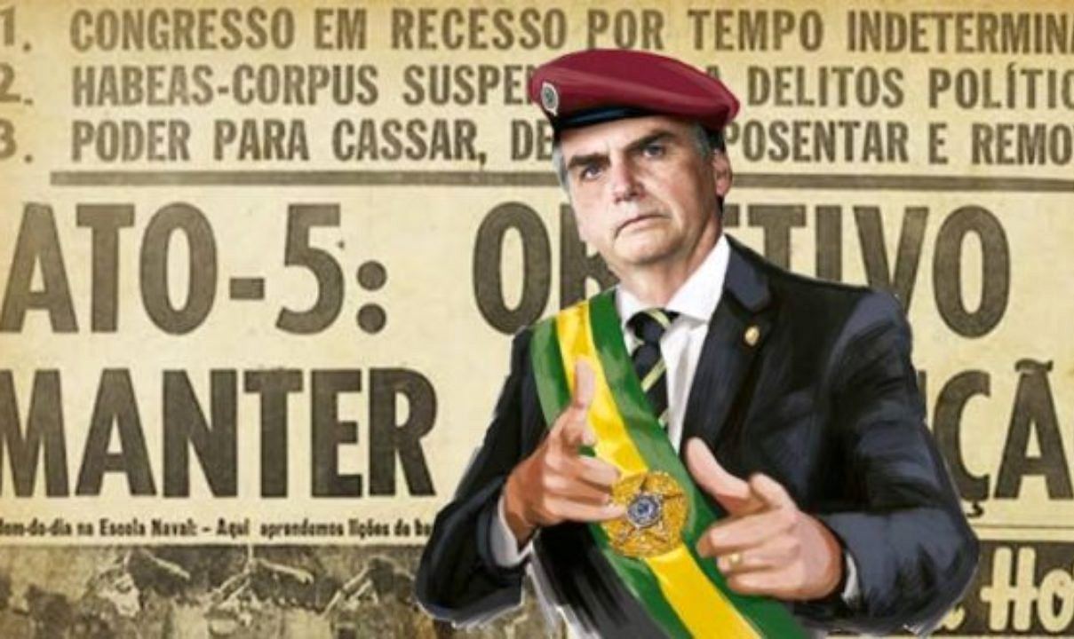 Eduardo Bolsonaro e Paulo Guedes explicitam autoritarismo do governo ao defender reedição do ato mais brutal da ditadura civil-militar instaurada em 1964